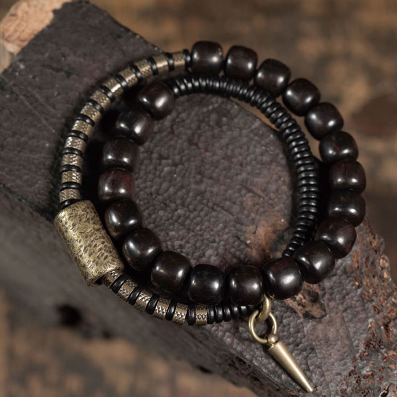 8 mm Ebenholz Kupfer Vintage Balance Armband
