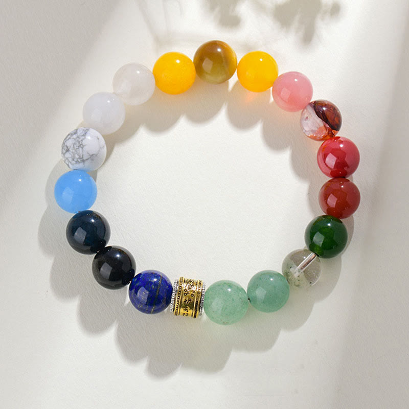 8 mm Fünf-Elemente-Armband aus gelbem Achat für Gleichgewicht und Wohlstand
