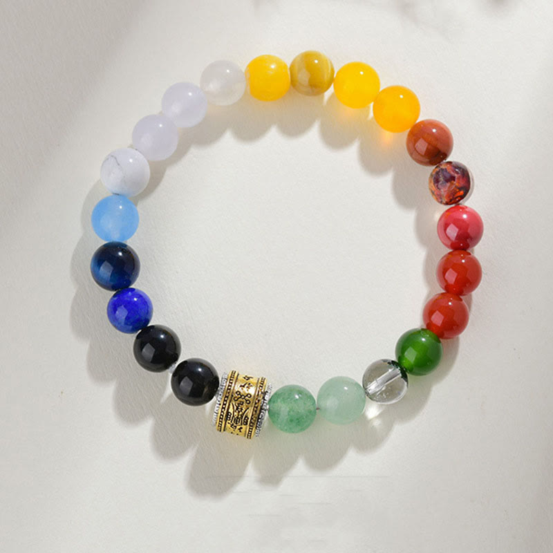 8 mm Fünf-Elemente-Armband aus gelbem Achat für Gleichgewicht und Wohlstand