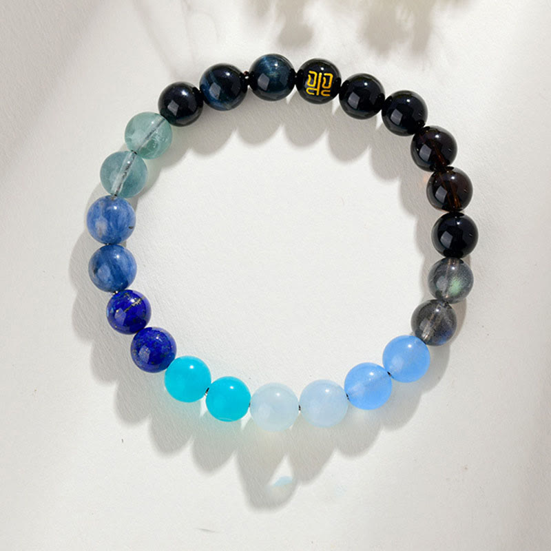 8 mm Fünf-Elemente-Armband aus gelbem Achat für Gleichgewicht und Wohlstand