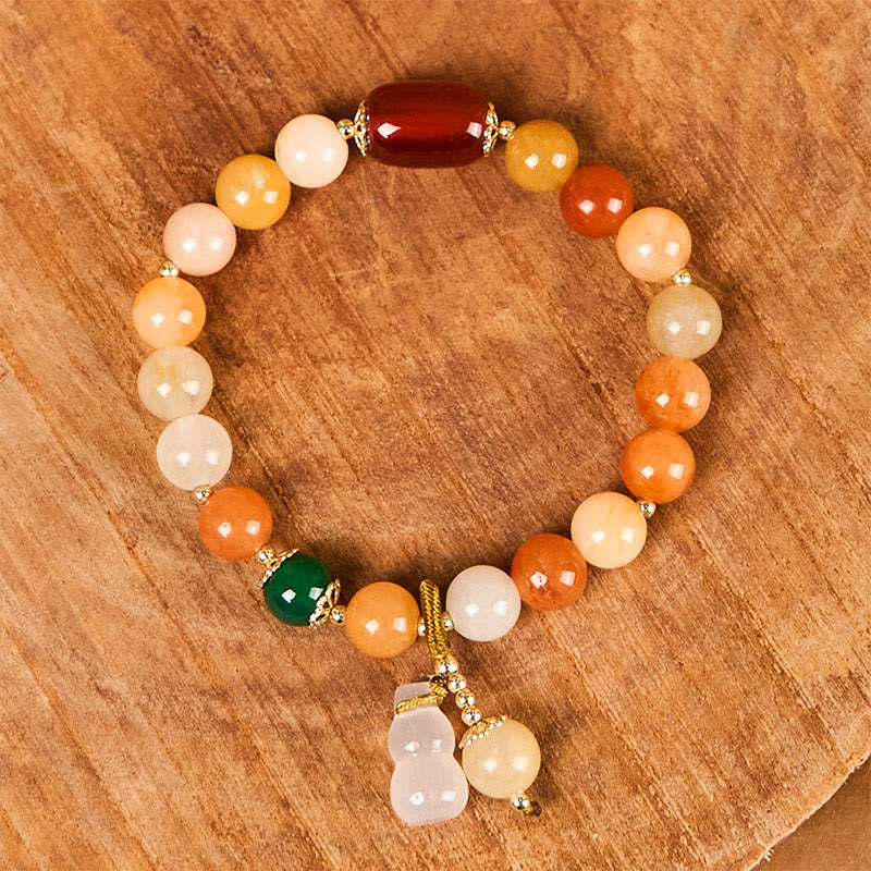 8 mm goldenes Seiden-Jade-Armband für Reichtum und Glück