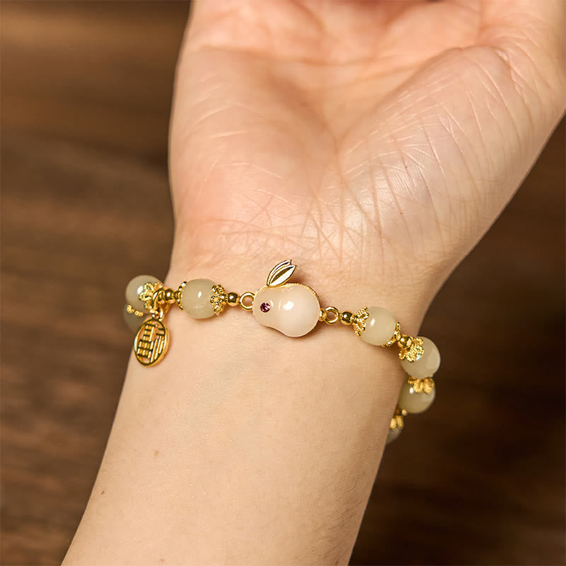 8 mm Hetian Jade Fu Charakter Fülle Armband