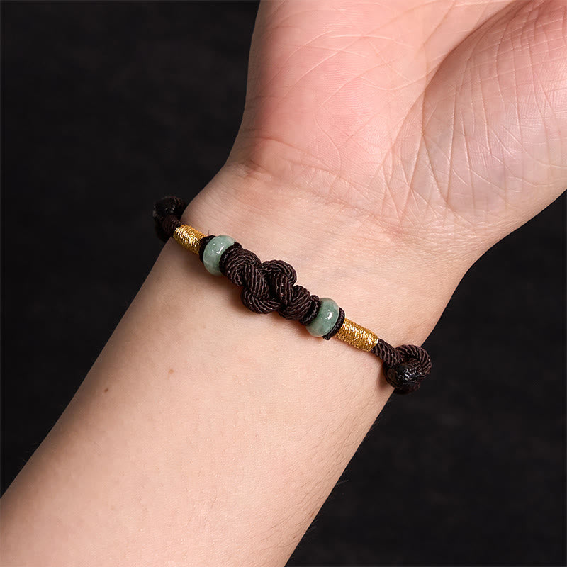 8mm Jade Glücksknoten Rote Schnur Armband