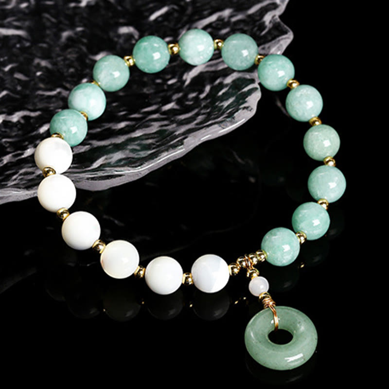 8 mm Jade Trochus Schnecke Peace Schnalle Fülle Armband