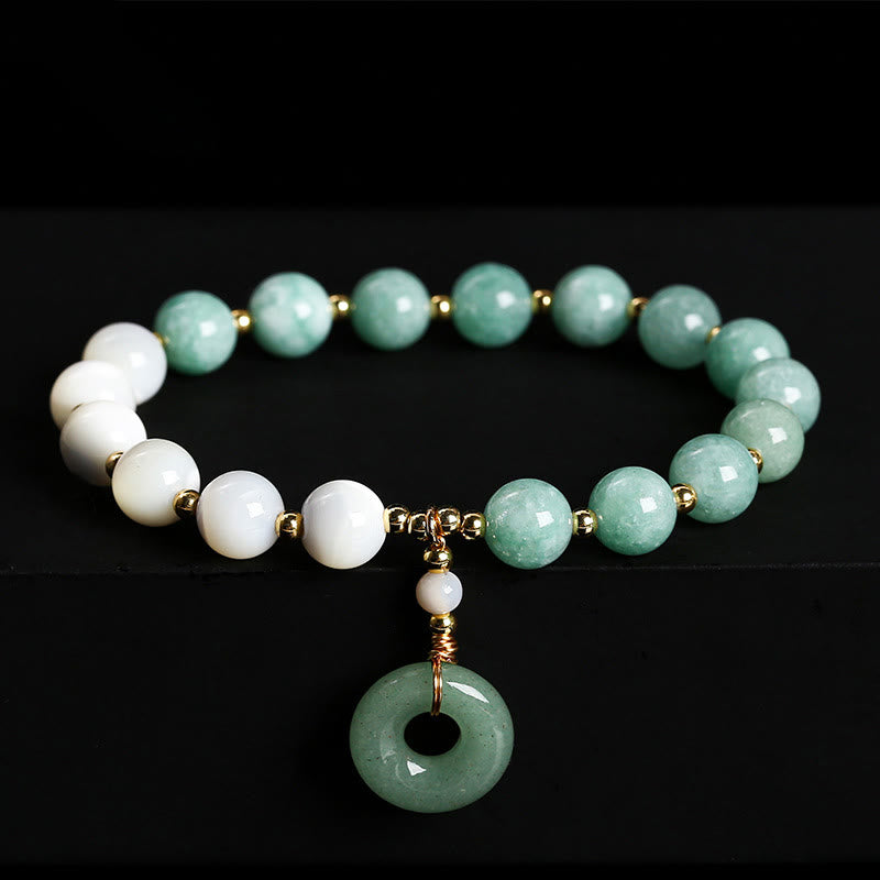 8 mm Jade Trochus Schnecke Peace Schnalle Fülle Armband