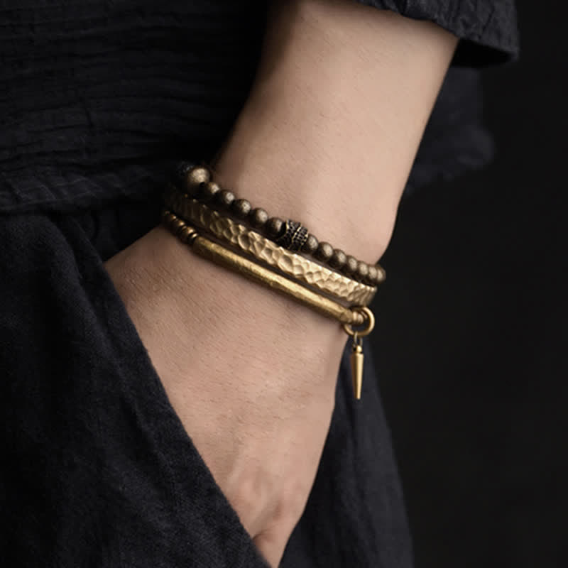 8 mm Lavastein-Kupfer-Armband für spirituelle Balance