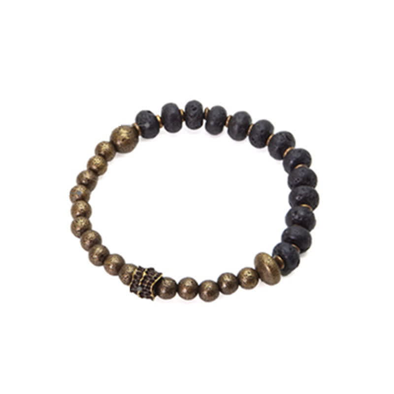 8 mm Lavastein-Kupfer-Armband für spirituelle Balance