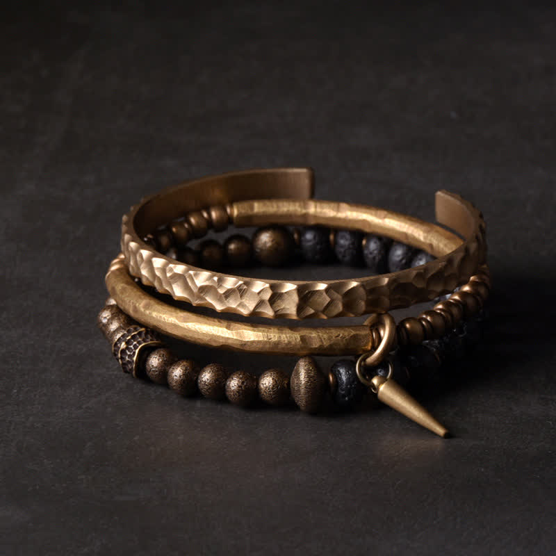 8 mm Lavastein-Kupfer-Armband für spirituelle Balance