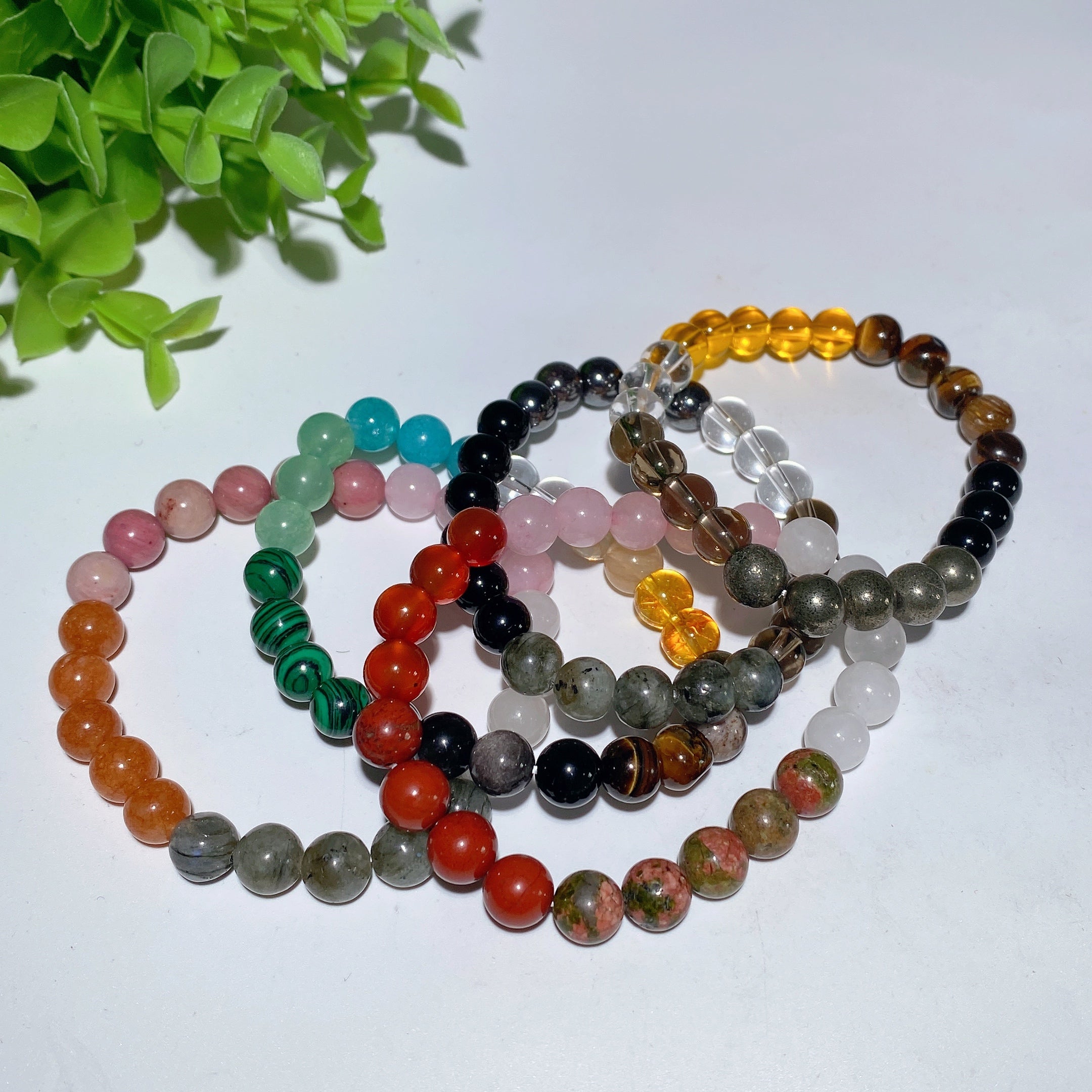8mm Mixed Crystal Healing Bracelet for Spiritual Balance