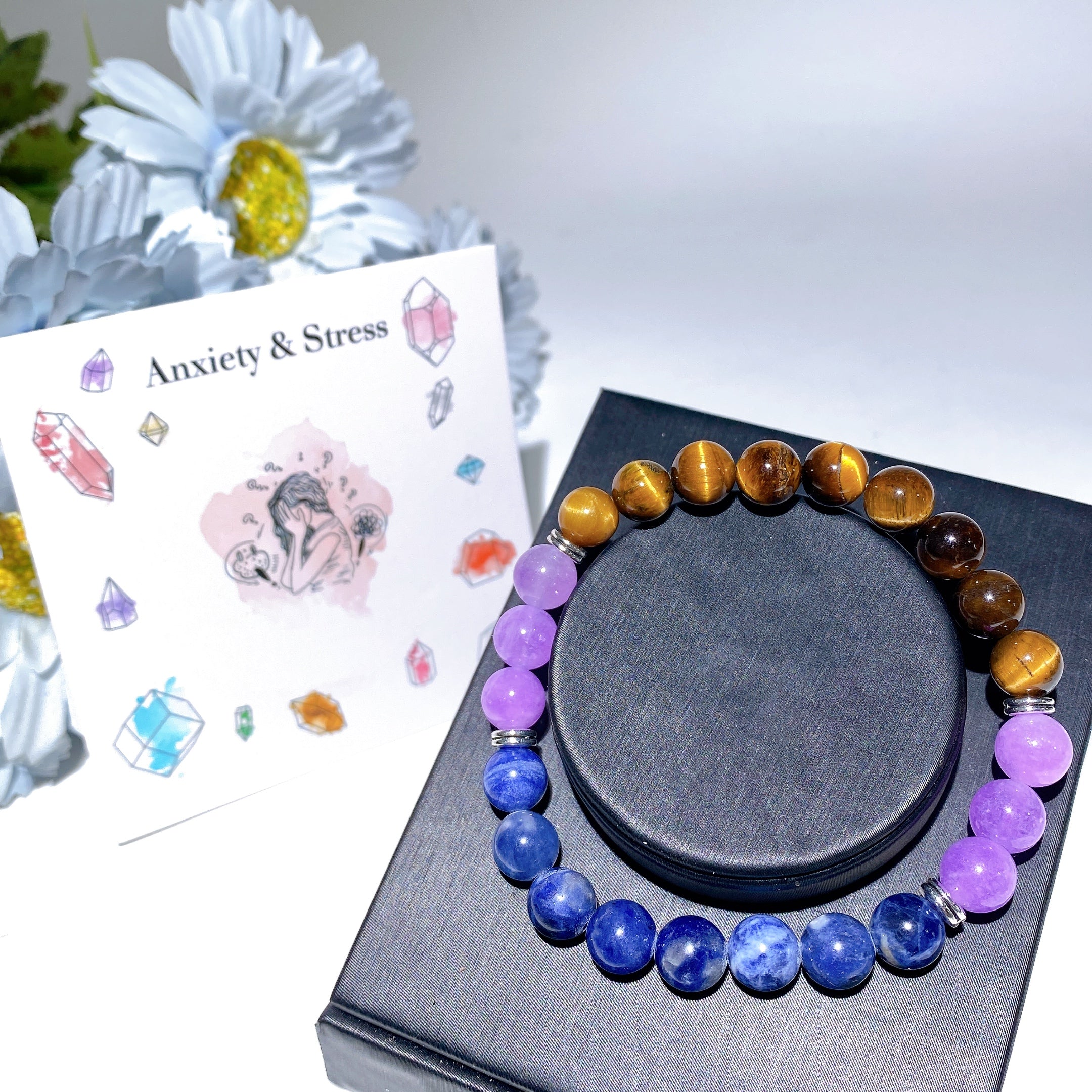 8 mm gemischtes Kristallheilungs-Spirituelles Armband für Gleichgewicht