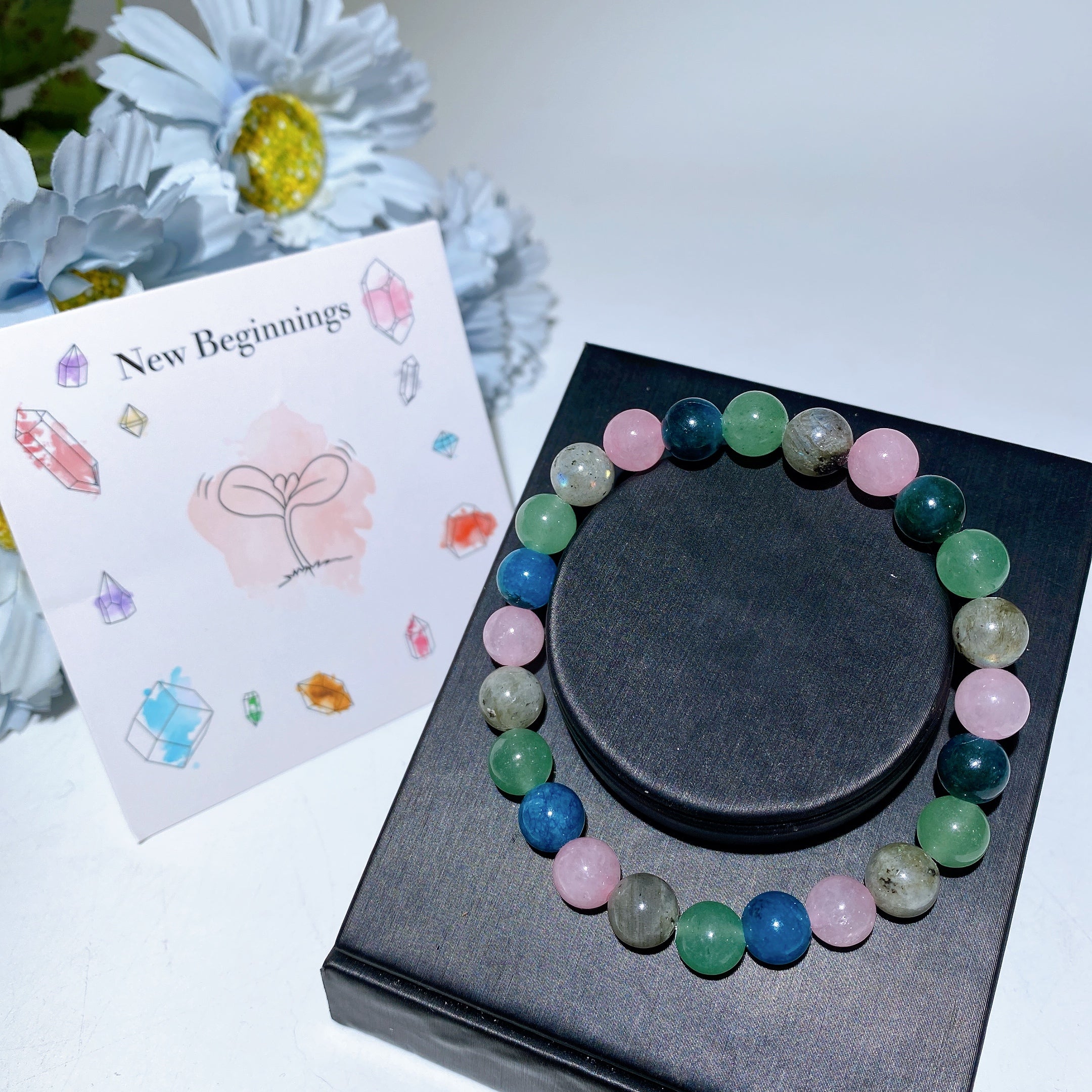 8 mm gemischtes Kristallheilungs-Spirituelles Armband für Gleichgewicht