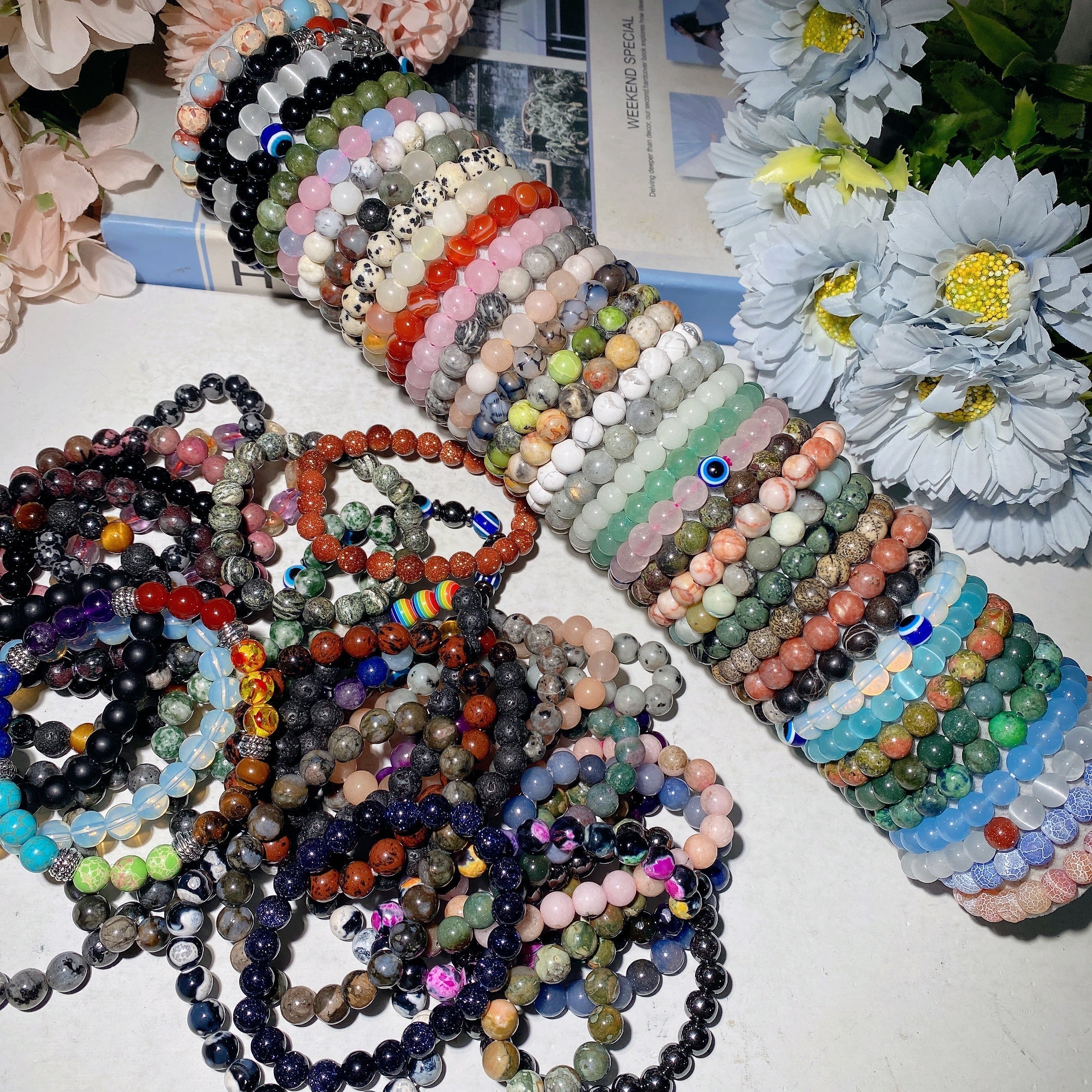 8 mm gemischtes Kristallheilungs-Spirituelles Armband