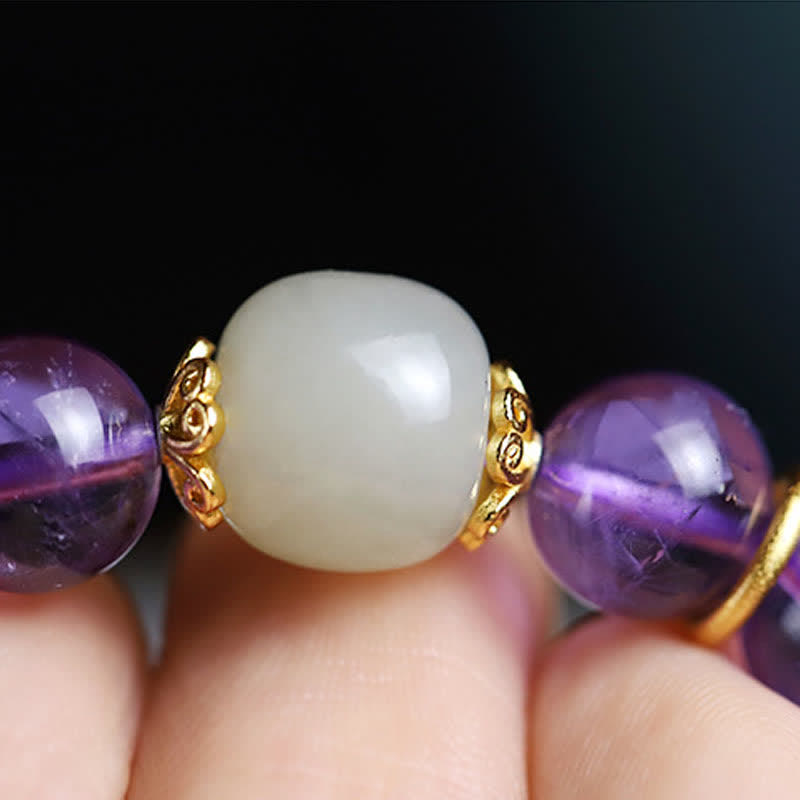 8 mm natürliches Amethyst-Heilungsarmband für inneren Frieden