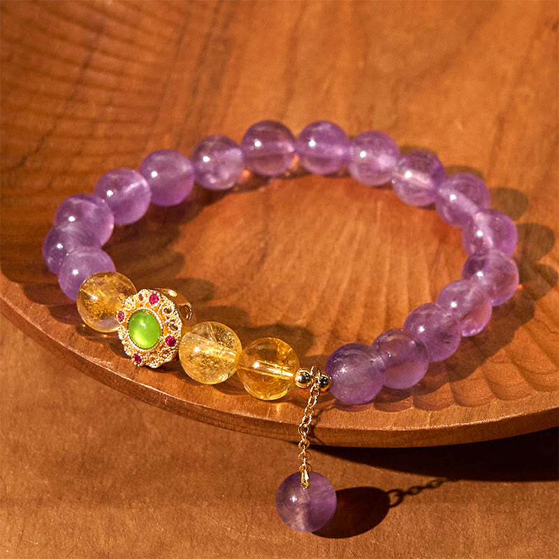 8 mm natürliches Amethyst-Meditations-Balance-Armband für inneren Frieden