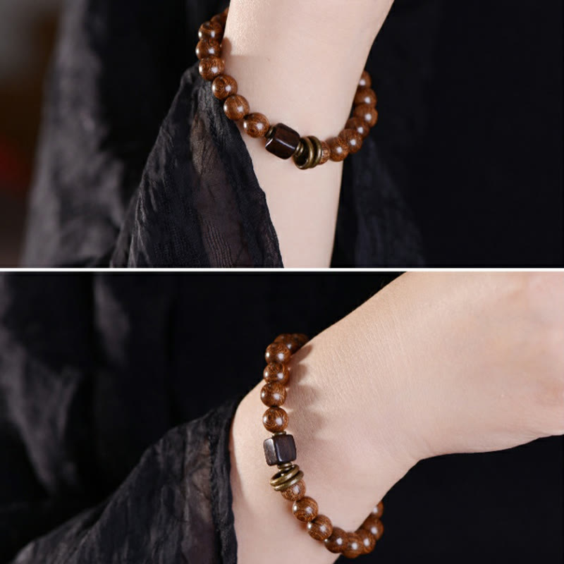 8 mm Phoebe Zhennan Holz spirituelles Armband zum Schutz