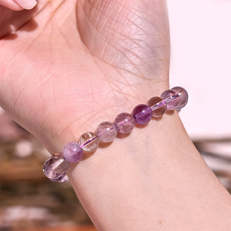 8 mm violettes Phantom-Amethyst-Armband für Liebe und Weisheit