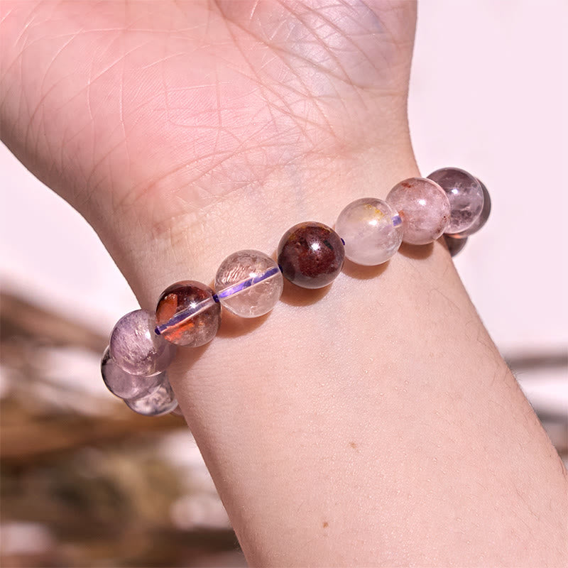 8 mm violettes Phantom-Amethyst-Armband für Liebe und Weisheit
