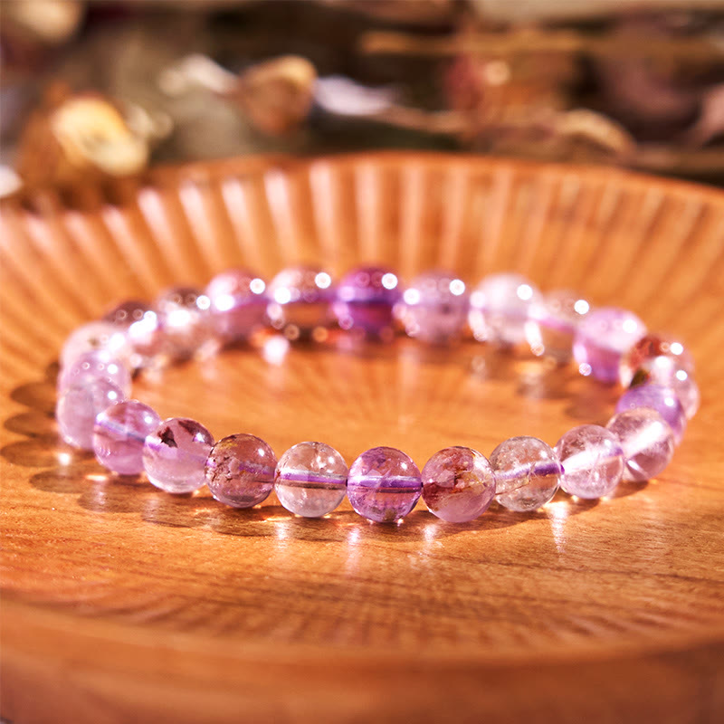8 mm violettes Phantom-Amethyst-Armband für Liebe und Weisheit
