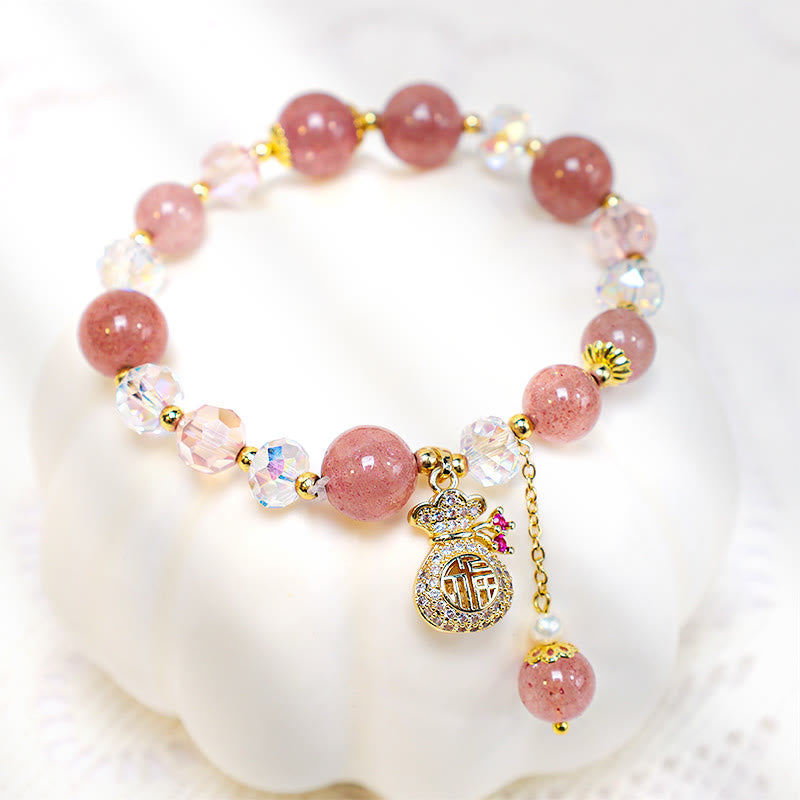8 mm Erdbeerquarz-Spirituelles Armband für Liebe und Heilung
