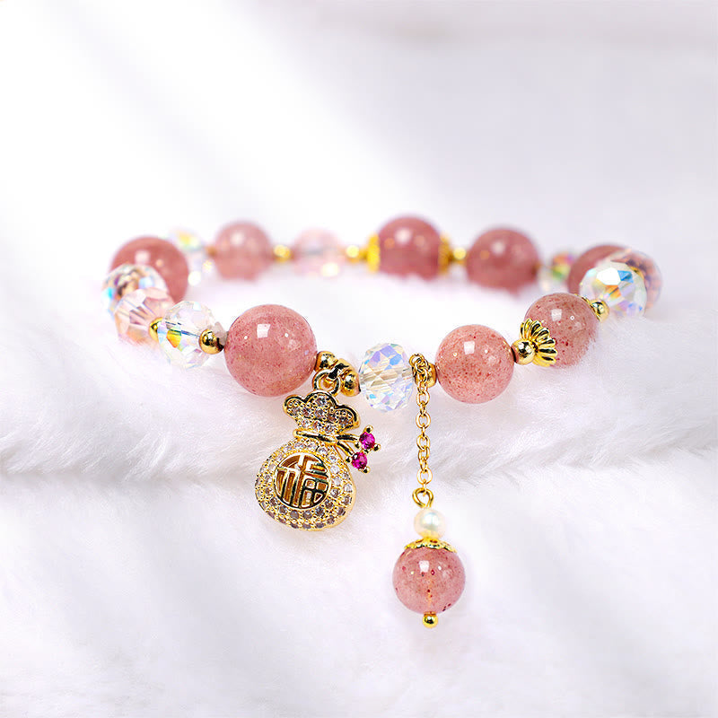 8 mm Erdbeerquarz-Spirituelles Armband für Liebe und Heilung