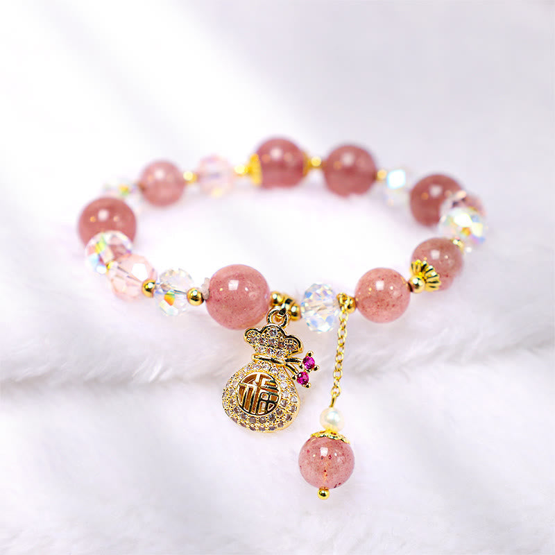 8 mm Erdbeerquarz-Spirituelles Armband für Liebe und Heilung