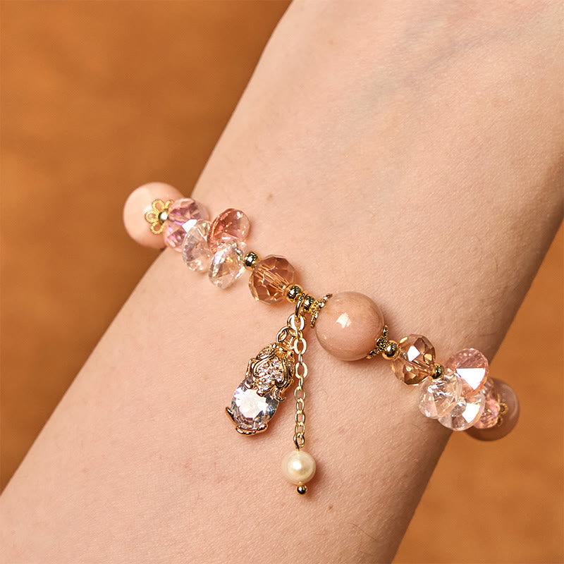 8 mm Sonnenstein-Pixiu-Reichtumsarmband für positive Energie und Glück