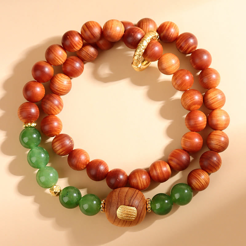 8 mm Thuja Sutchuenensis Grüner Chalcedon Wohlstandsarmband