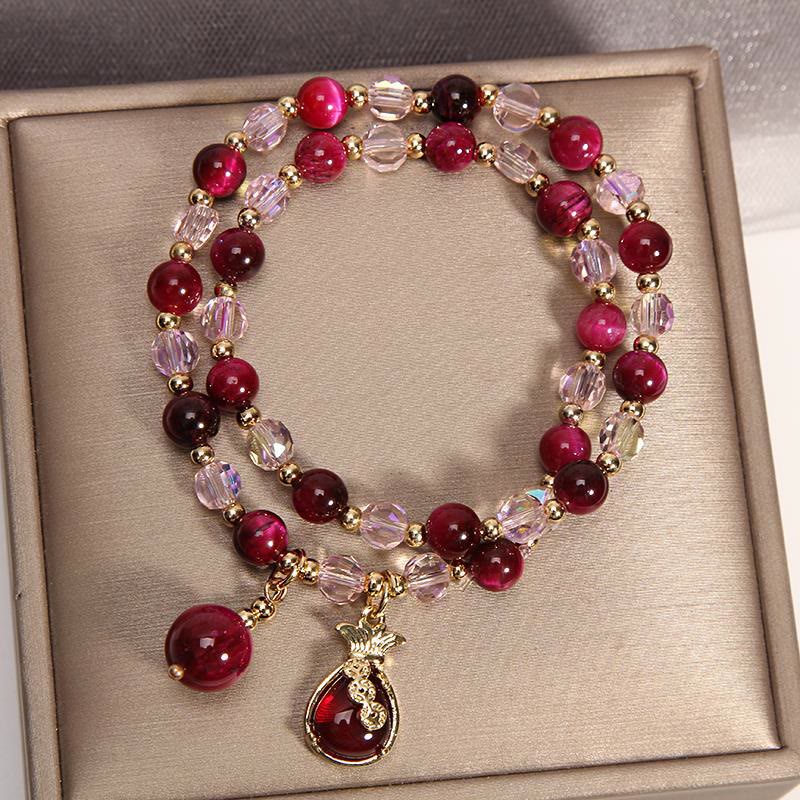 8 mm Tigerauge Pixiu Fuchs Doppelwickel-Schutzarmband