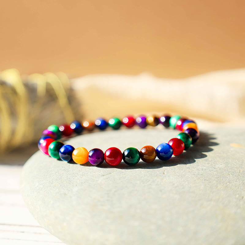 8 mm Tigerauge Resolve Courage Armband für Stärke