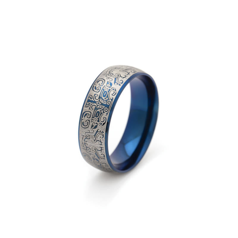 8 mm Taotie-Ring aus Titanstahl für Glück und Reichtum