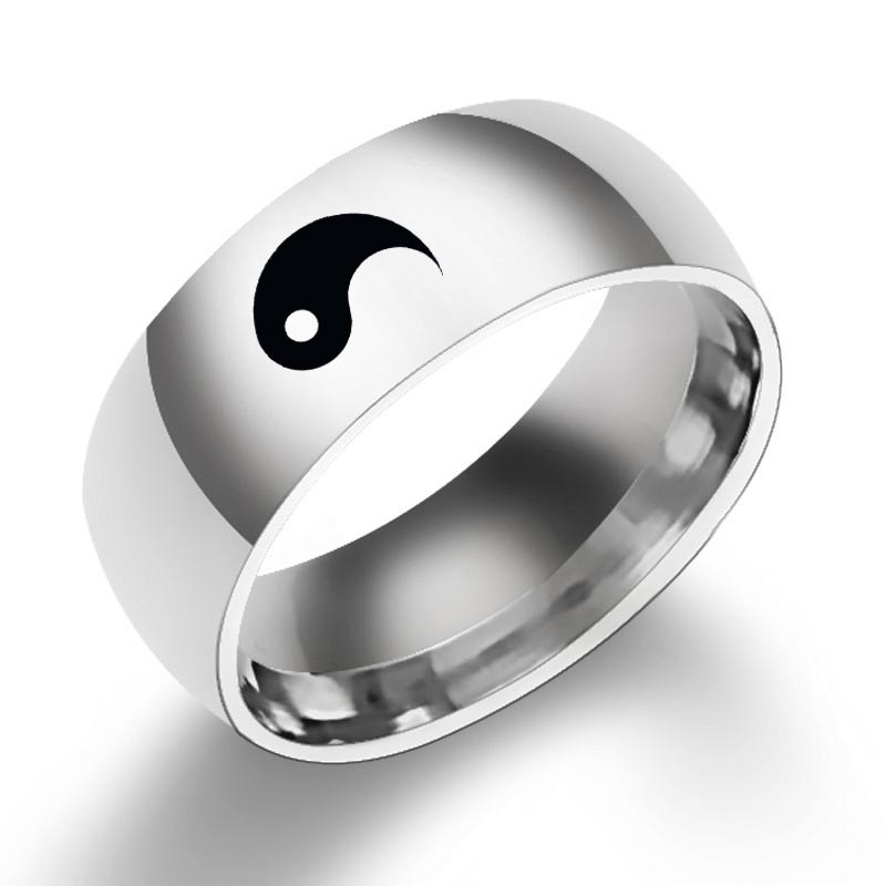 8 mm Yin-Yang-Balancering aus Titanstahl für Paare