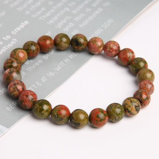 8 mm Unakit-Kristall-Spirituelles Armband zur Heilung