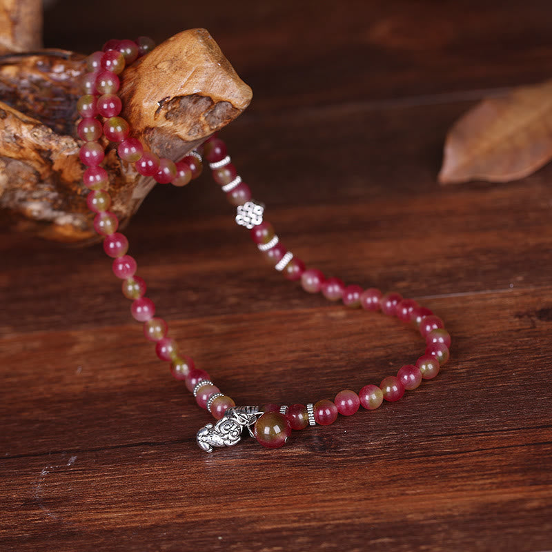 8 mm Wassermelonen-Turmalin-Armband für spirituellen Schutz