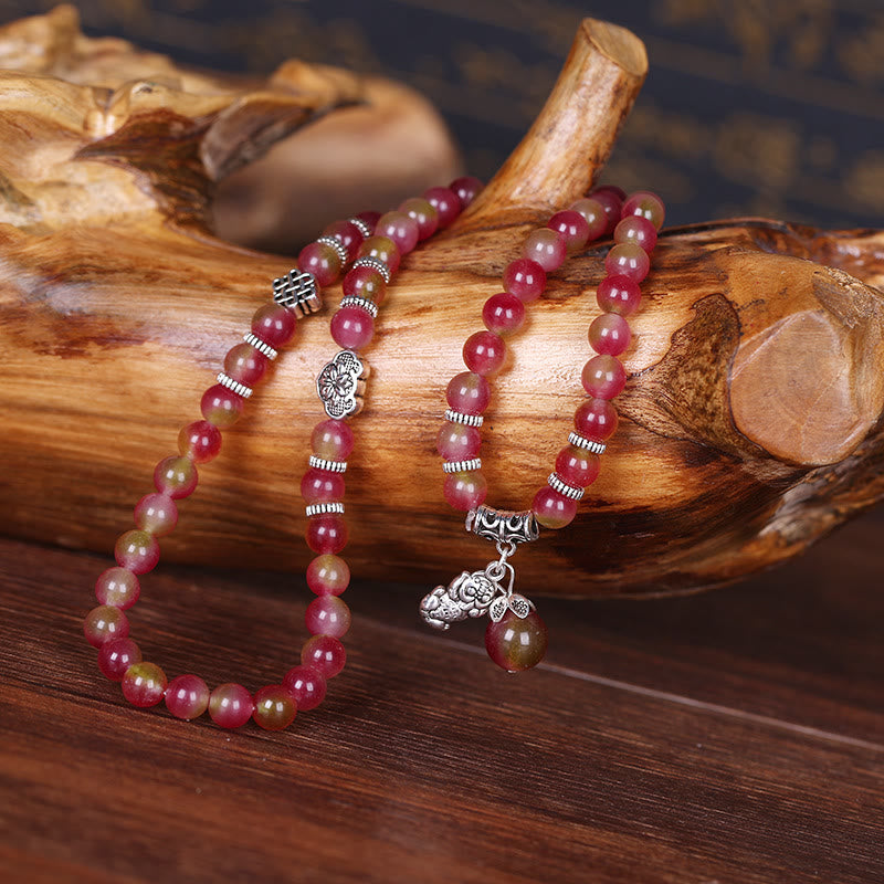 8 mm Wassermelonen-Turmalin-Armband für spirituellen Schutz