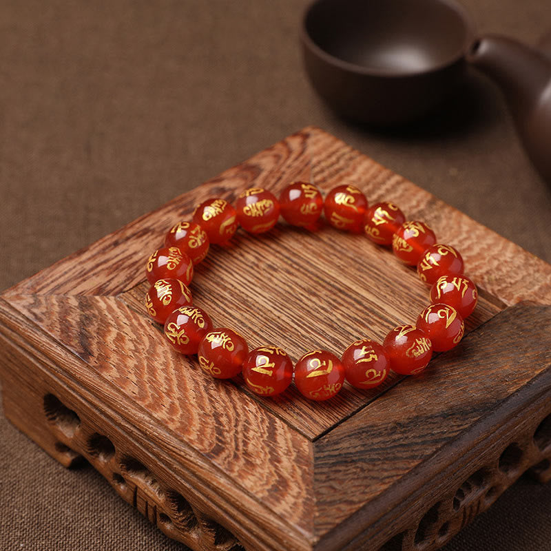 8 mm weißes Kristall-Schutzarmband „Om Mani Padme Hum“