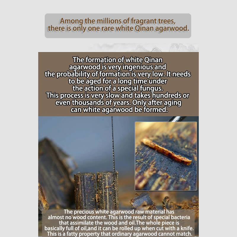 8 mm weißes Mala-Armband aus Qinan-Adlerholzholz für Frieden und Stärke