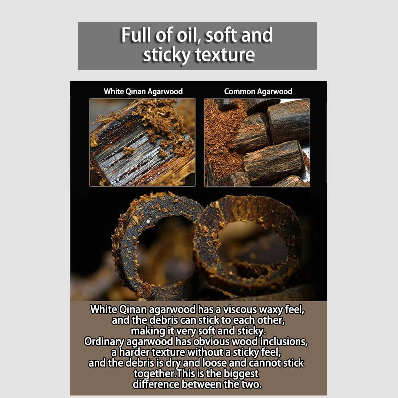 8 mm weißes Mala-Armband aus Qinan-Adlerholzholz für Frieden und Stärke