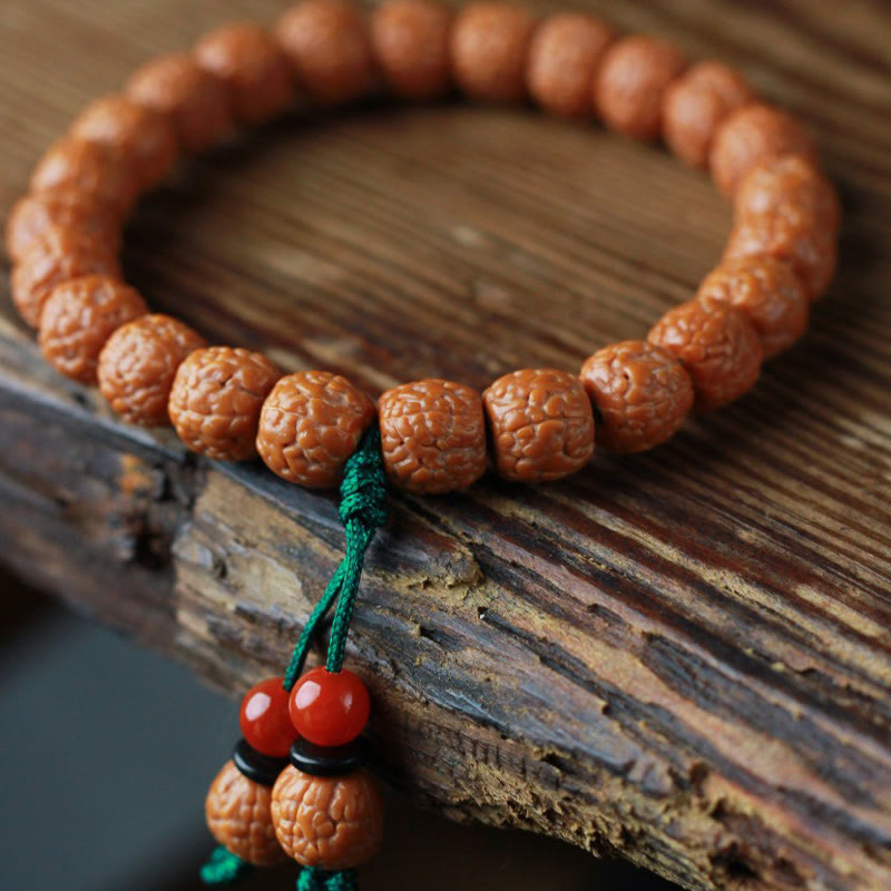 9–11 mm Achat Rudraksha Bodhi Seed Reichtumsarmband