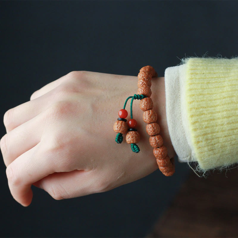 9–11 mm Achat Rudraksha Bodhi Seed Reichtumsarmband