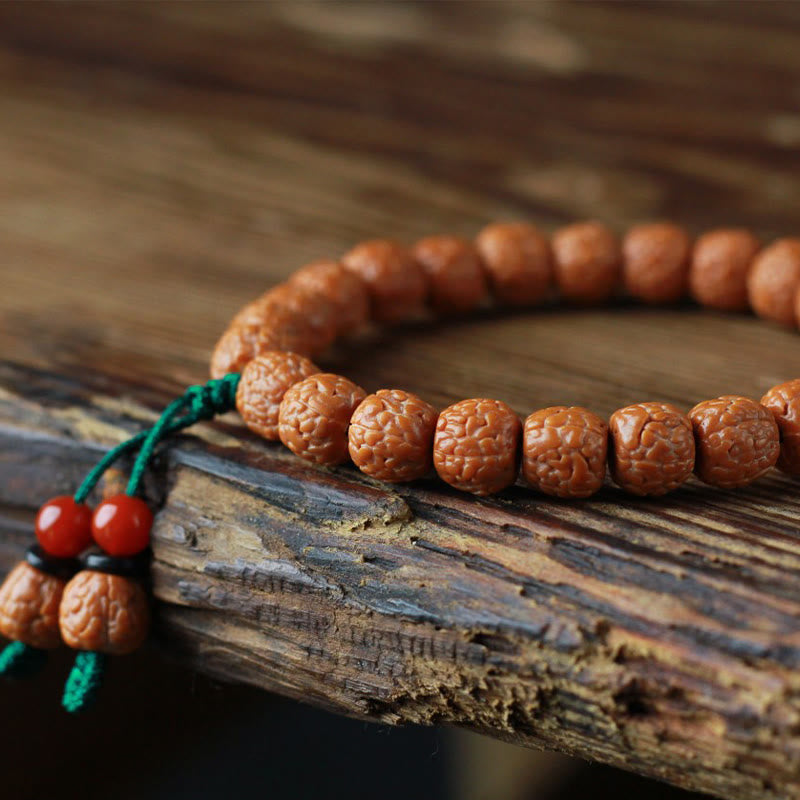 9–11 mm Achat Rudraksha Bodhi Seed Reichtumsarmband