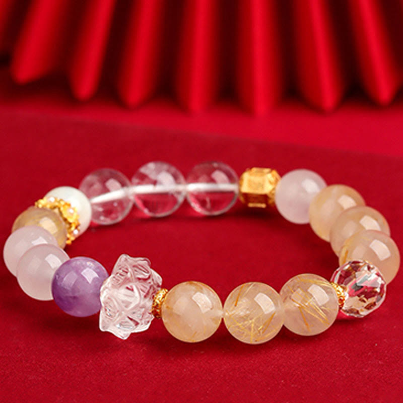 9,5 mm Fünf-Elemente-Heilarmband aus grünem Phantomachat