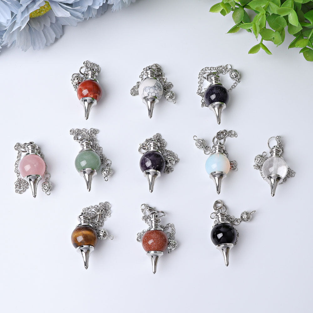 9" rundes Kristall-Heilpendel für Chakra-Rituale