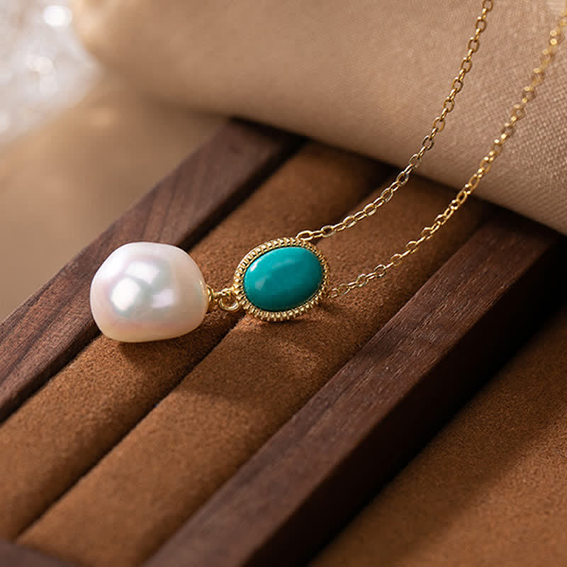 925 Sterling Silber Perle Türkis Heilung Schmuckset