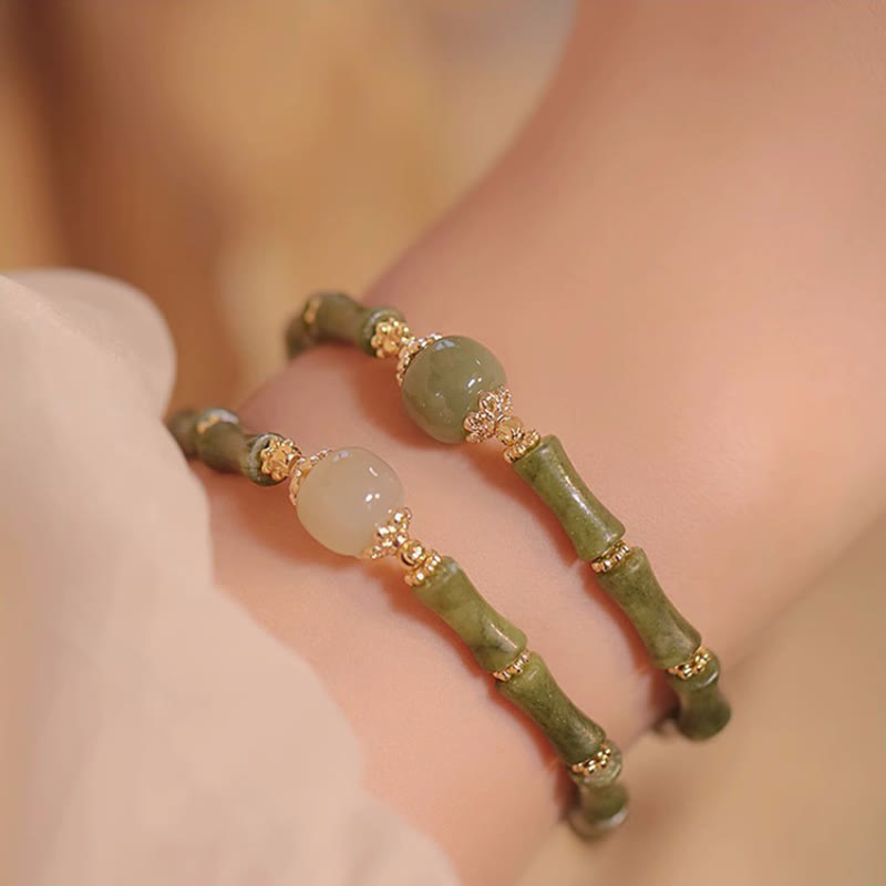 11 mm Peridot Hetian Jade Glücksarmband