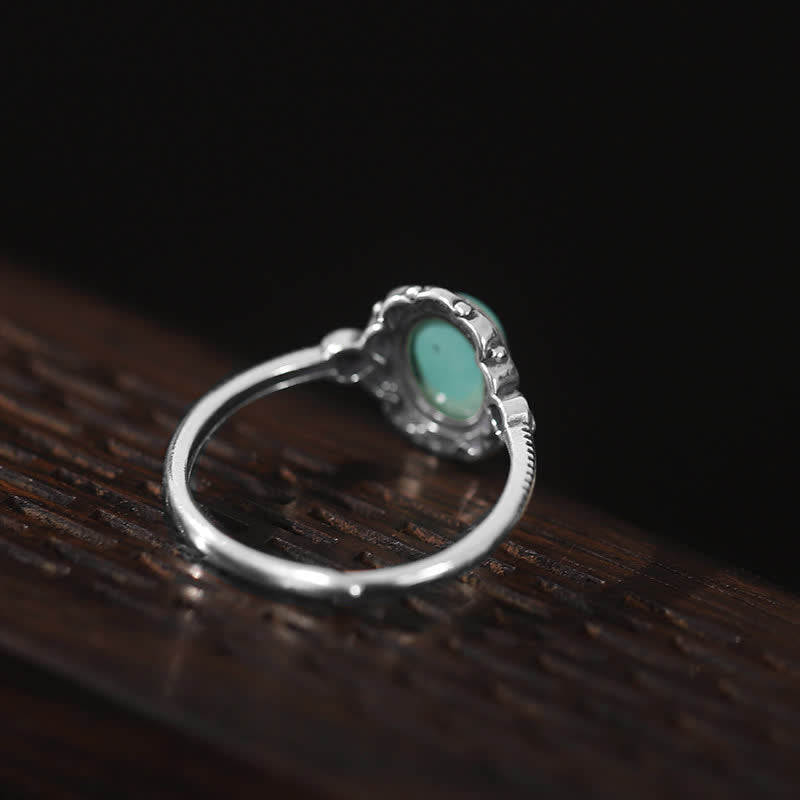 Türkis- und roter Achatring aus Sterlingsilber zum Schutz