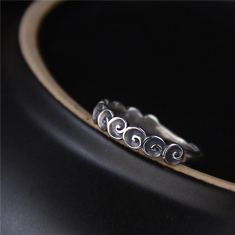 925 Sterling Silber Glücksbringer Wolken Spiritueller Schutzring