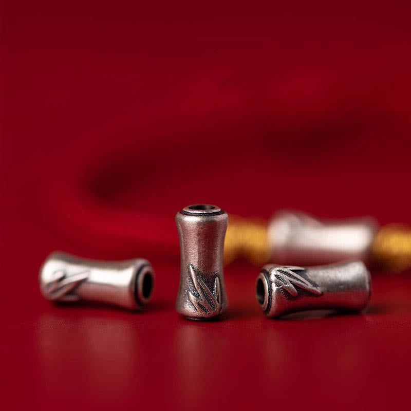 Glücksarmband aus 925er Sterlingsilber mit roter Bambusschnur