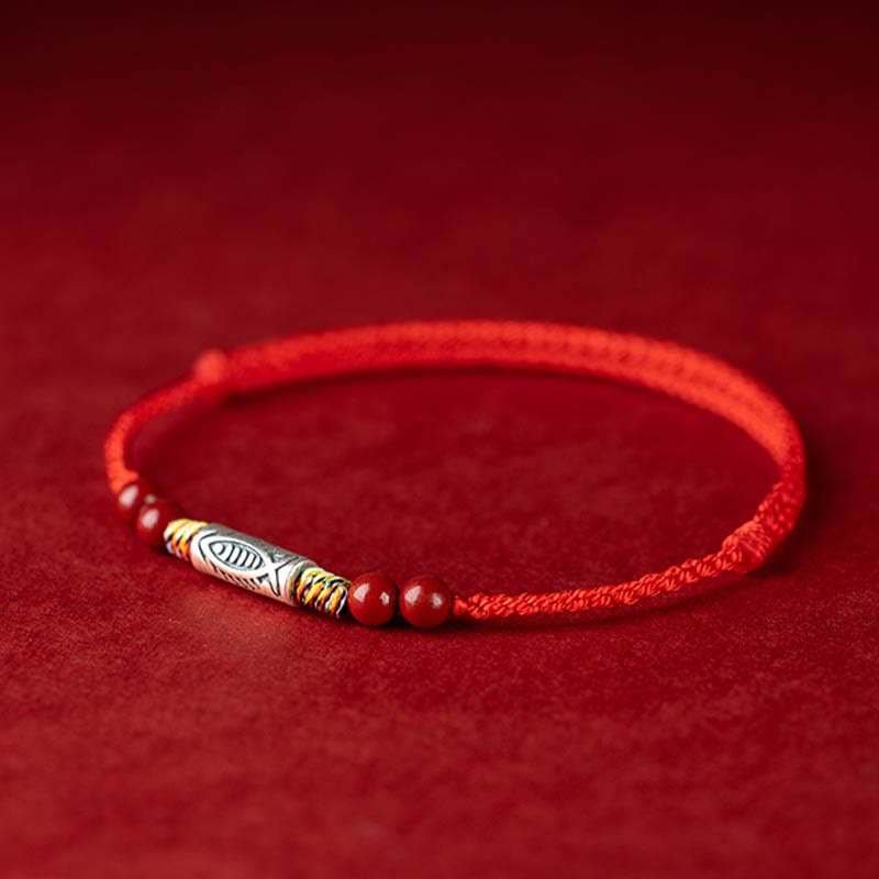 Geflochtenes Koi-Fisch-Armband aus 925er Sterlingsilber für Reichtum und Glück