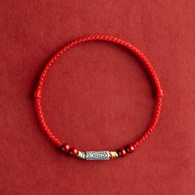Geflochtenes Koi-Fisch-Armband aus 925er Sterlingsilber für Reichtum und Glück