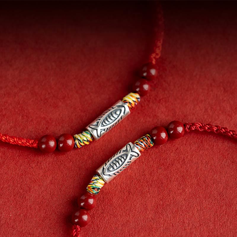 Geflochtenes Koi-Fisch-Armband aus 925er Sterlingsilber für Reichtum und Glück